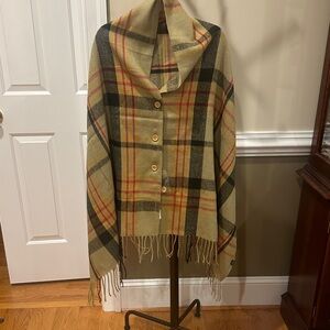 Elegant Plaid Button-Up Wrap